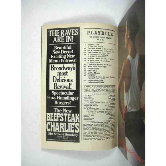 Royal Shakespeare Company Playbill Opening Performance October 1984 STAIN - Picture 7 of 8